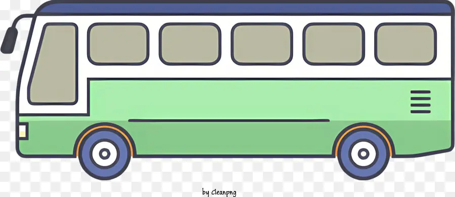 ônibus Verde E Branco，ônibus Frontal Plano PNG