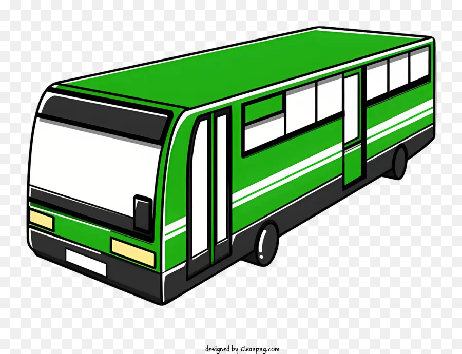 ônibus Verde，Janelas Brancas PNG