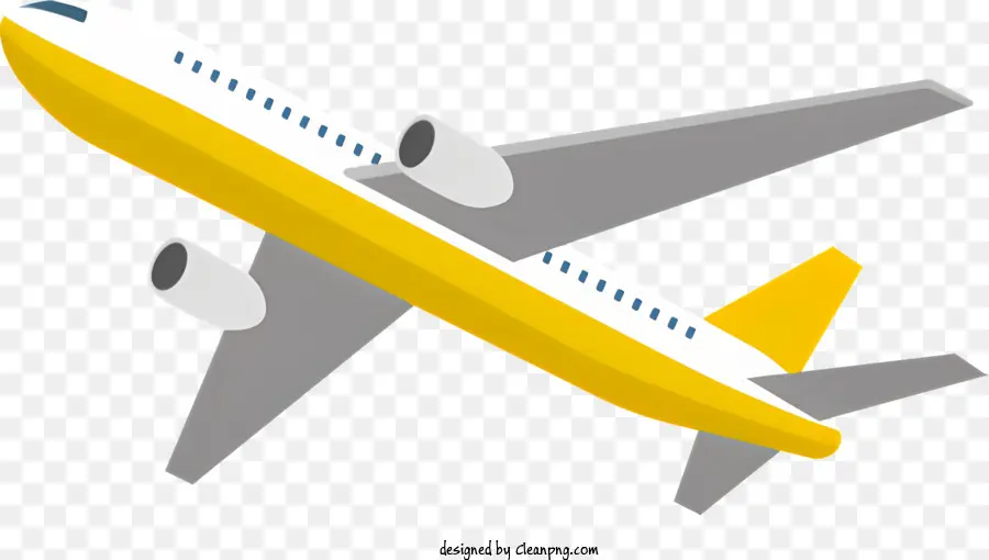 De Avião，Plano Amarelo E Branco PNG