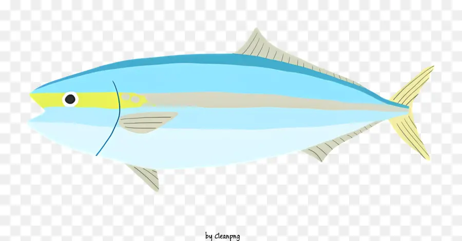 Peixe Azul，Listra Amarela PNG