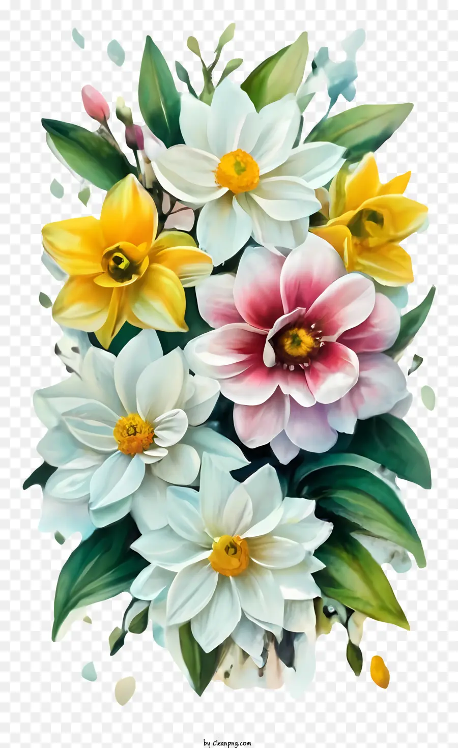 Cartoon，Flores Coloridas PNG