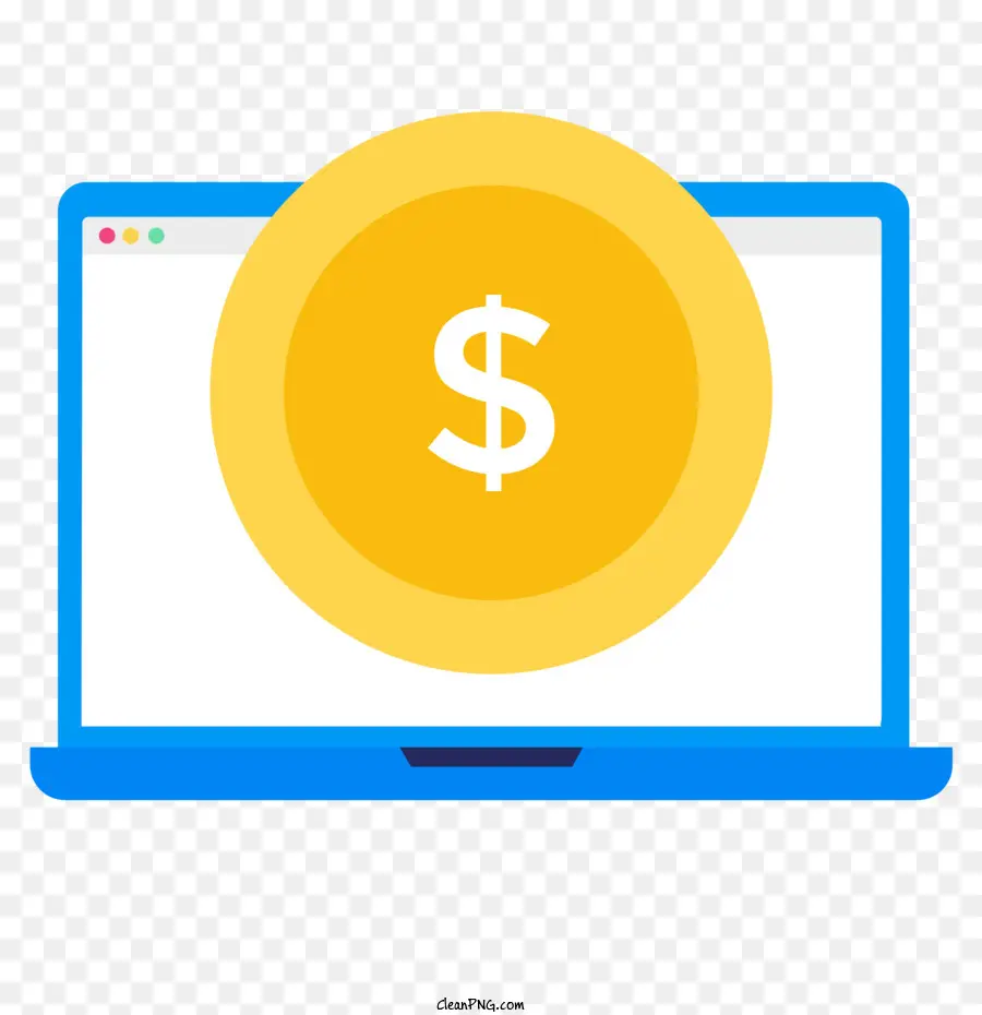 Laptop Com Sinal De Dólar，Tecnologia Financeira PNG