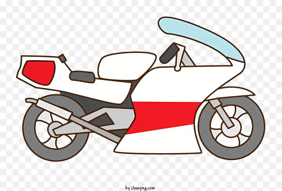 Desenho Animado Da Motocicleta，Motocicleta Vermelha E Branca PNG