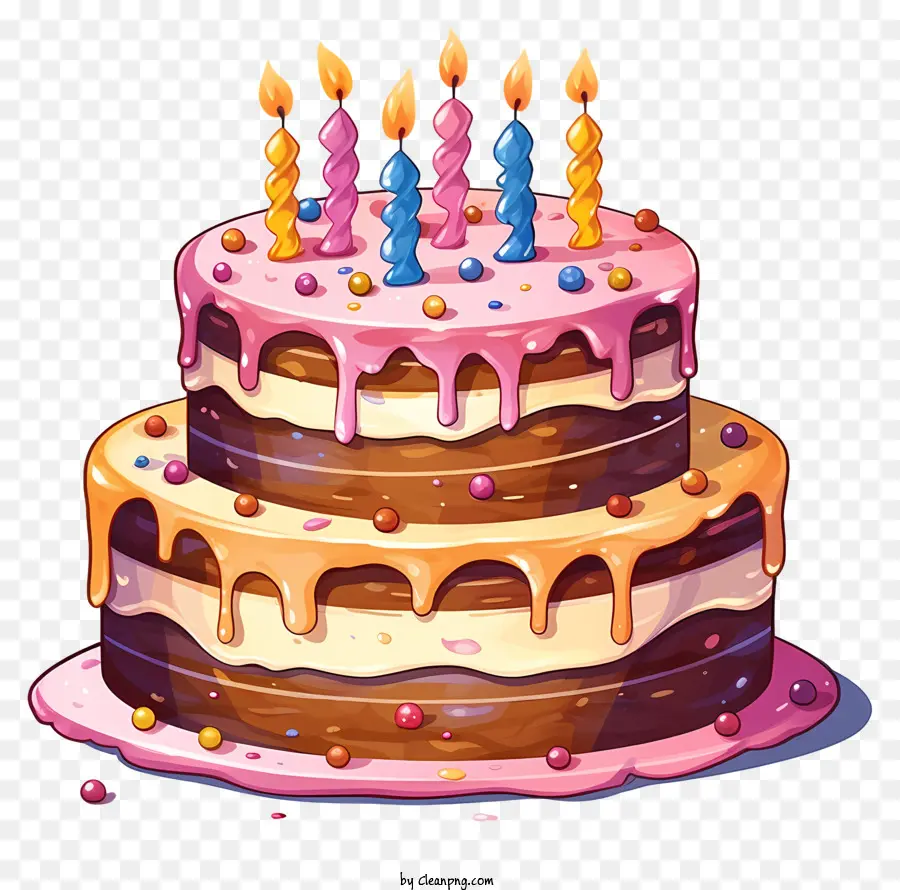 Bolo De Aniversário，Bolo De Aniversário Colorido PNG