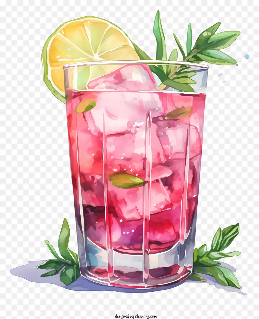 Cocktail，Bebida Cor De Rosa PNG