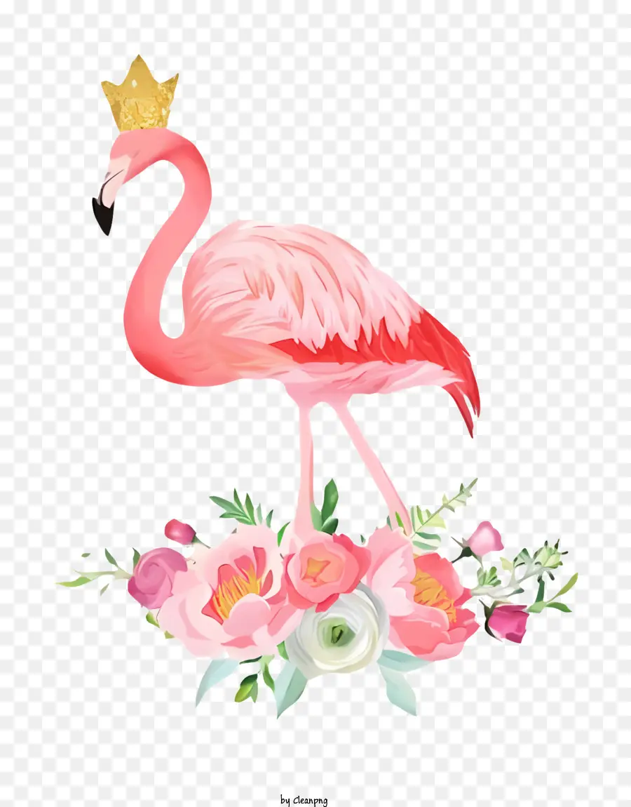Cor De Rosa Flamingo，Golden Crown PNG