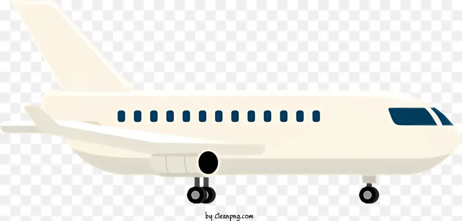 Avião De Passageiros Brancos，Cartório Cinza PNG
