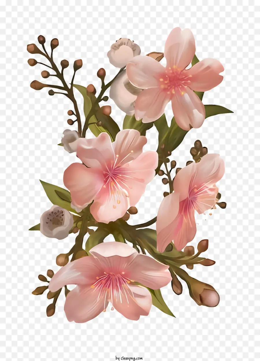 Flor De Cerejeira，Flores Cor De Rosa PNG