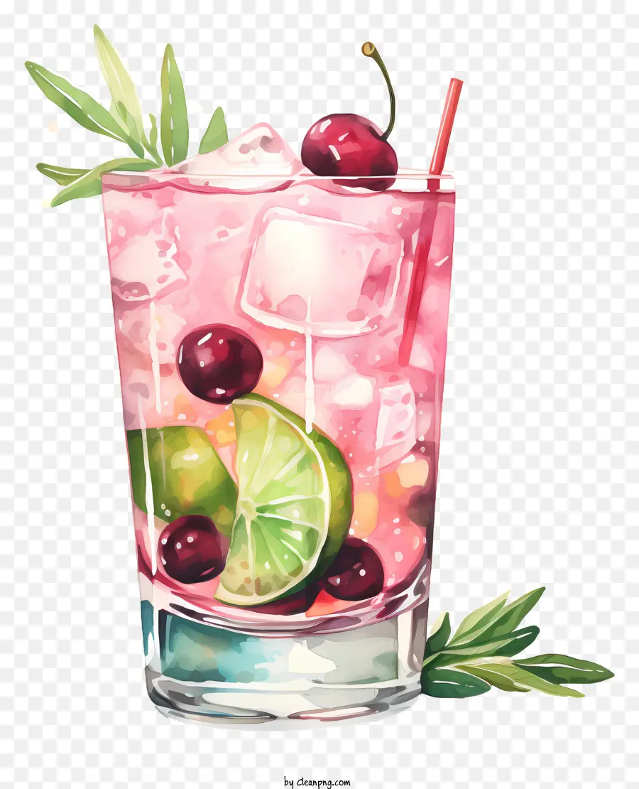 Cocktail，Bebida Cor De Rosa PNG