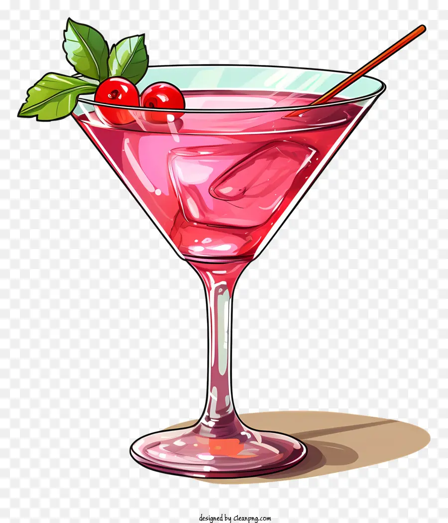 Cocktail，Vidro De Martini Rosa PNG