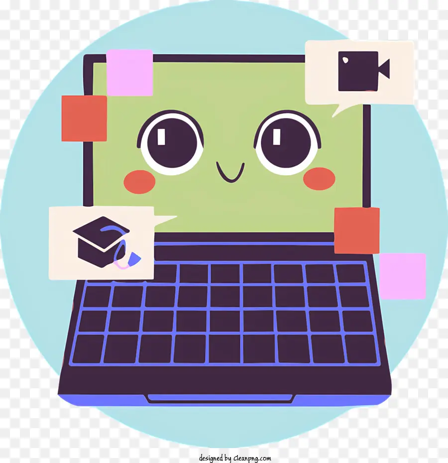 Cartoon Portátil，Computador Sorridente PNG