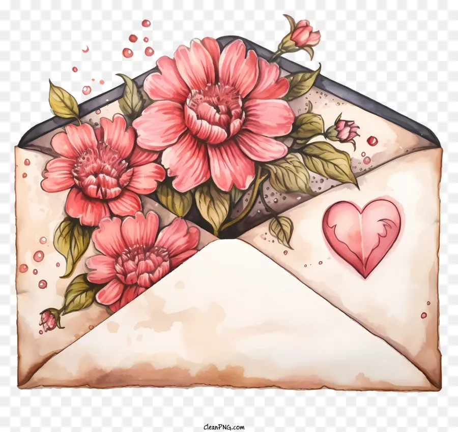 Envelope，Flores Em Envelope PNG