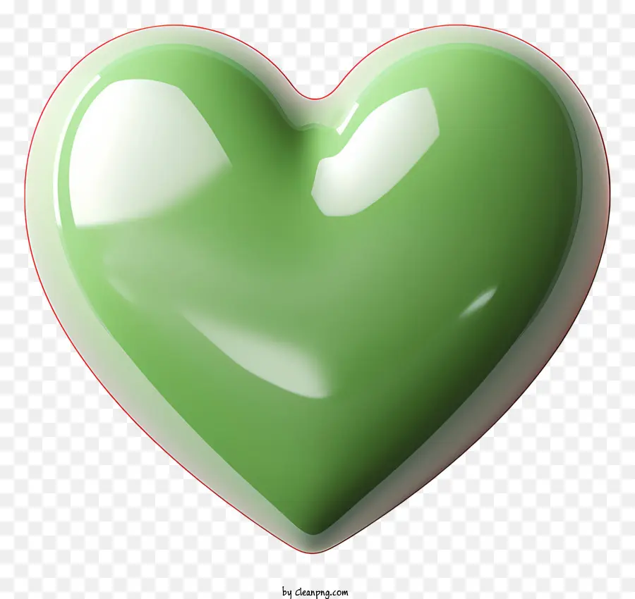 Coração，Objeto Verde Em Forma De Coração PNG