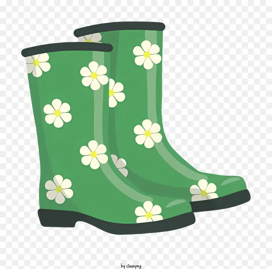 Cartoon，Botas De Borracha Verde PNG