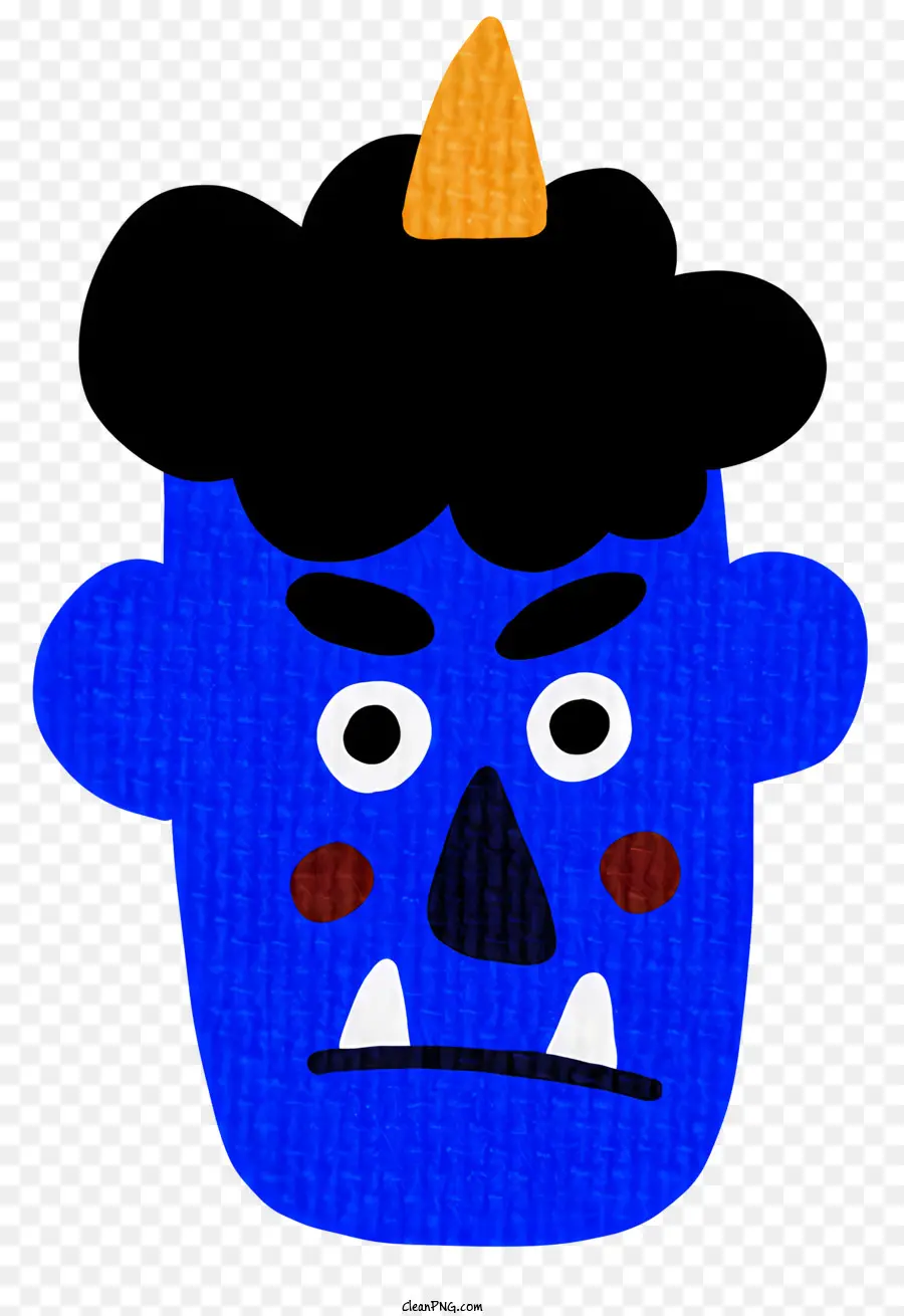 Personagem De Desenho Animado，Face Azul PNG