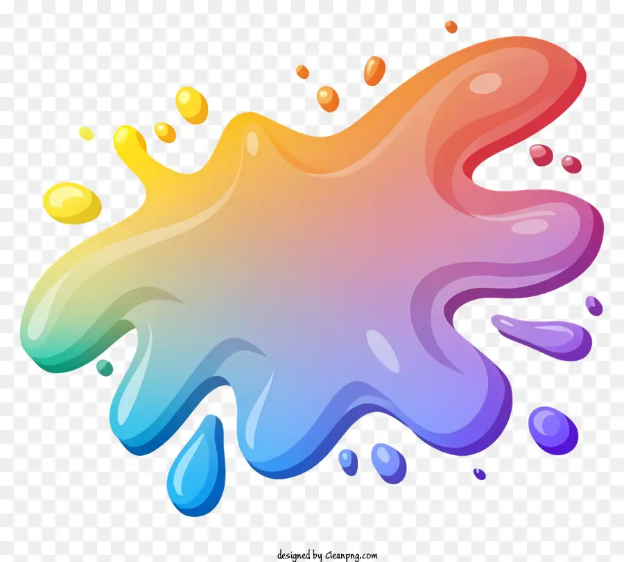 Cartoon，Rainbow Paint Salpatter PNG