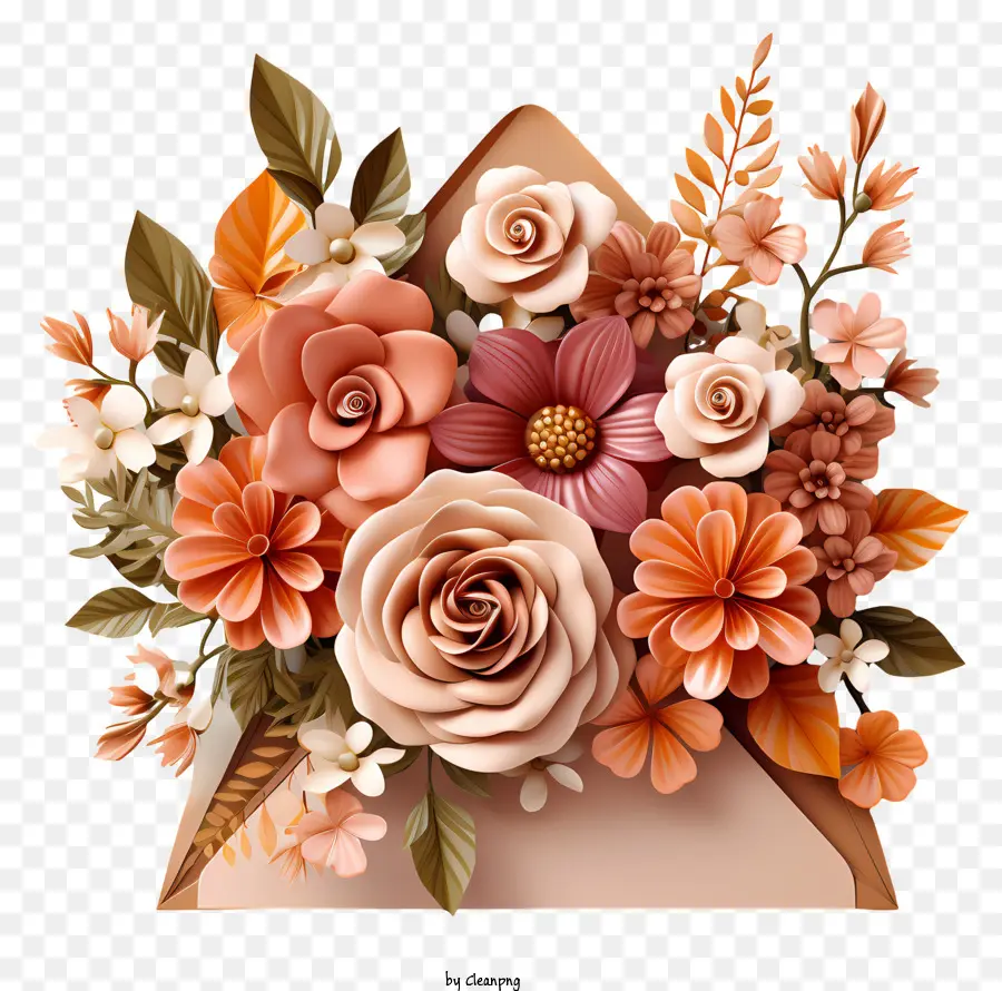 Envelope，Bouquet Of Flowers PNG