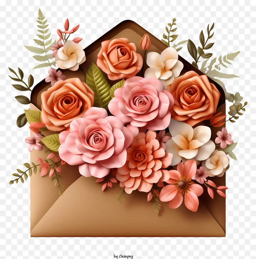 Envelope，Arranjo De Flores PNG
