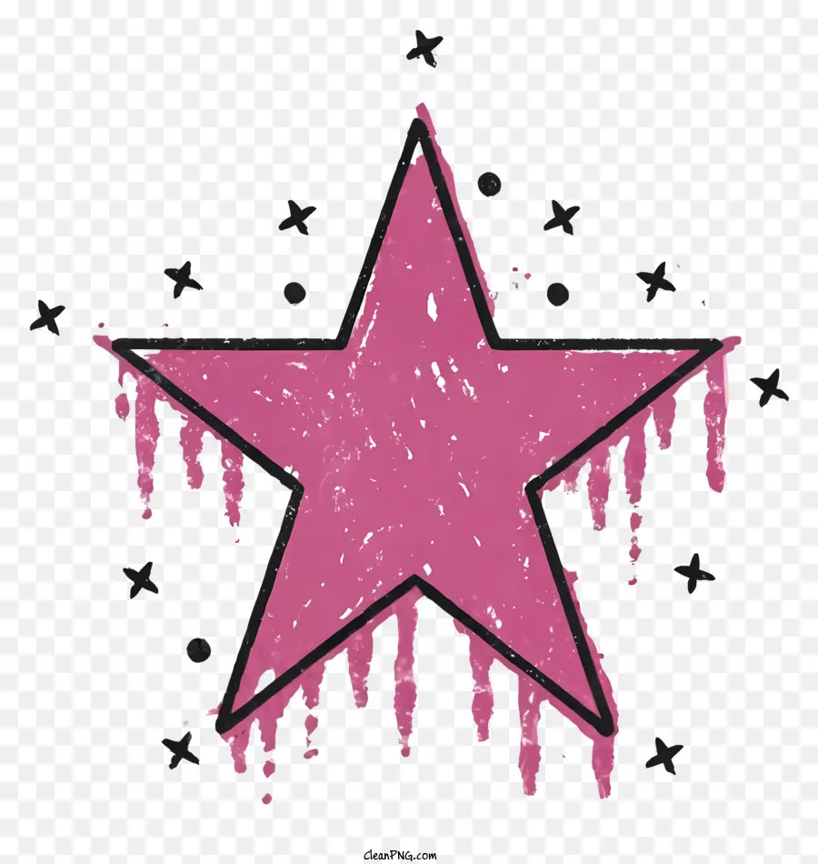 Cartoon，Cor De Rosa Estrelas PNG