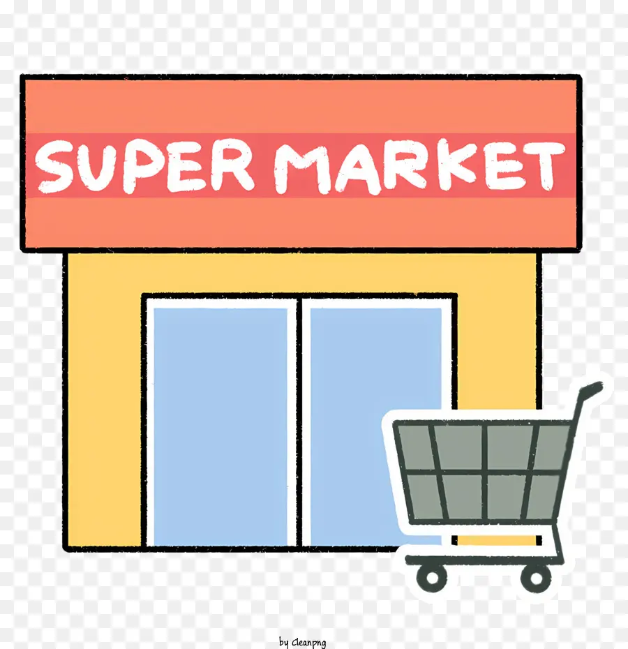 Um Supermercado，Carrinho De Compras PNG