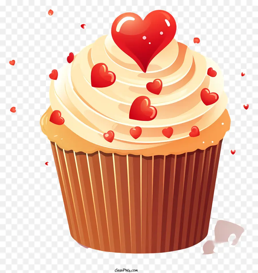 Cupcake，Coração Vermelho PNG