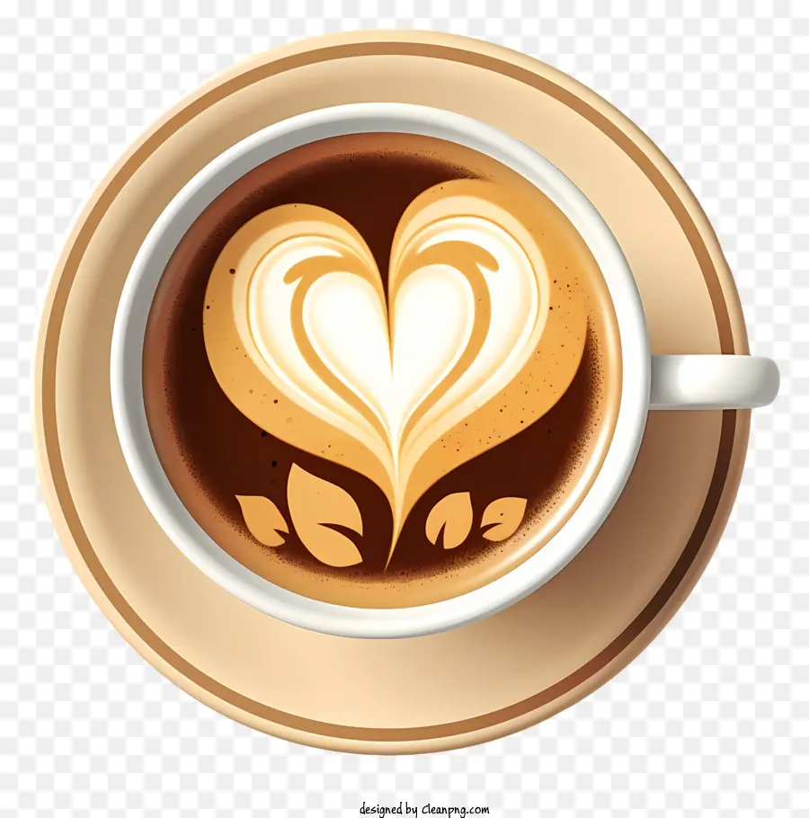 Xícara De Café，Arte Com Leite PNG