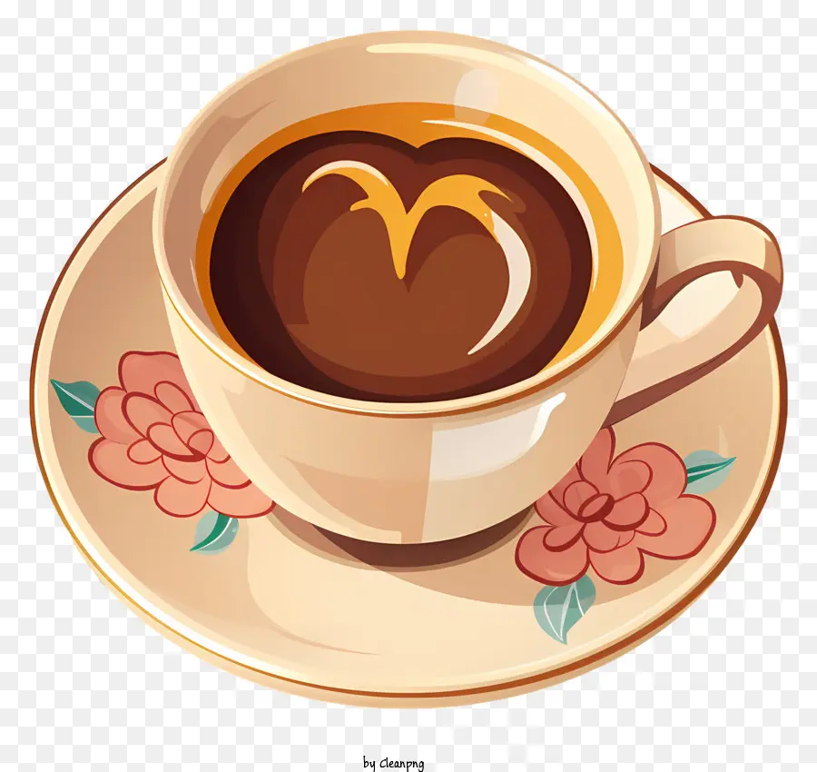 Xícara De Café，Arte Com Leite PNG