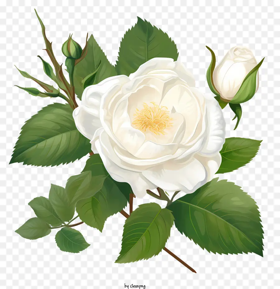 Flor Branca De Rosa，Rosa Branca PNG