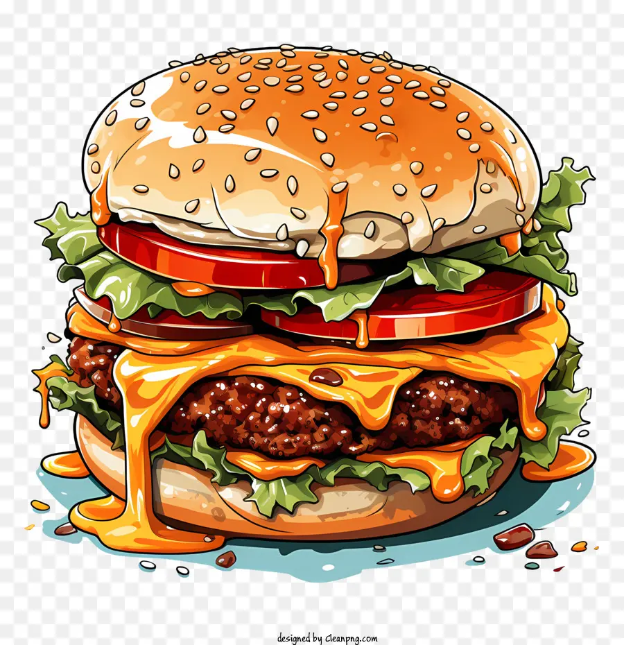 American Burger，Hamburger PNG