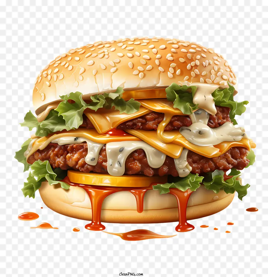 American Burger，Hamburger PNG