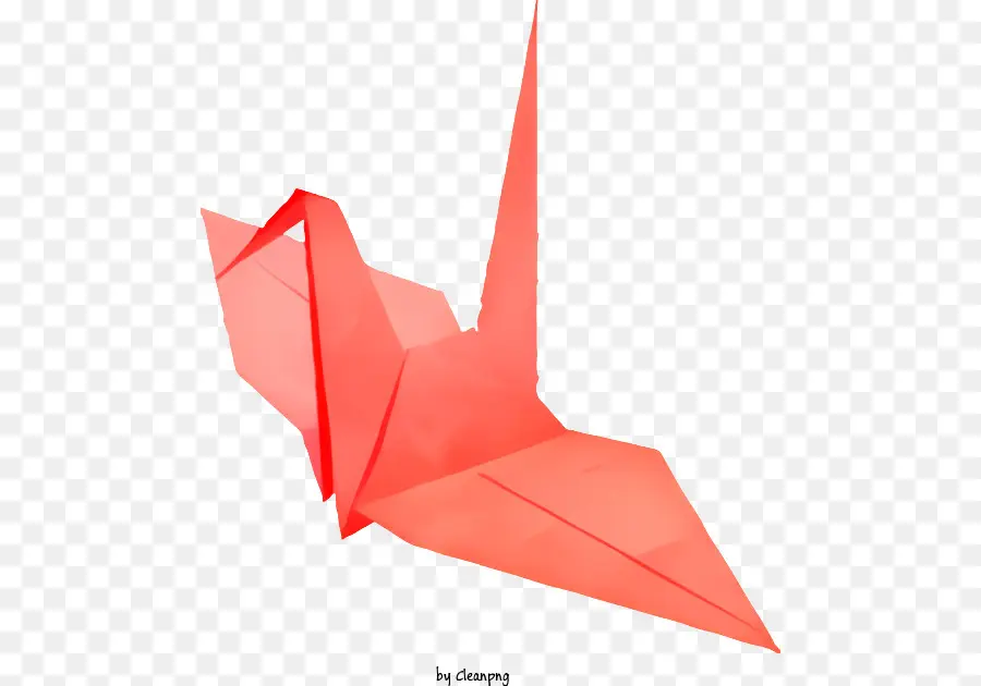 Pássaro De Origami Vermelho，Pedaço único De Papel PNG