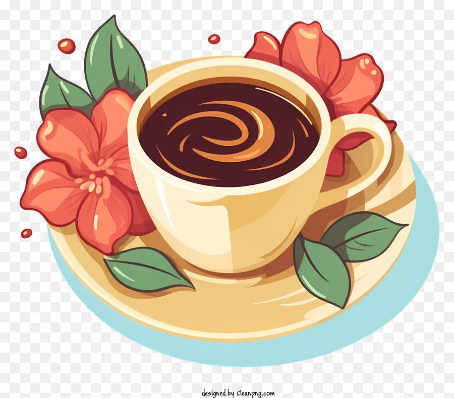 Xícara De Café，Arte Com Leite PNG