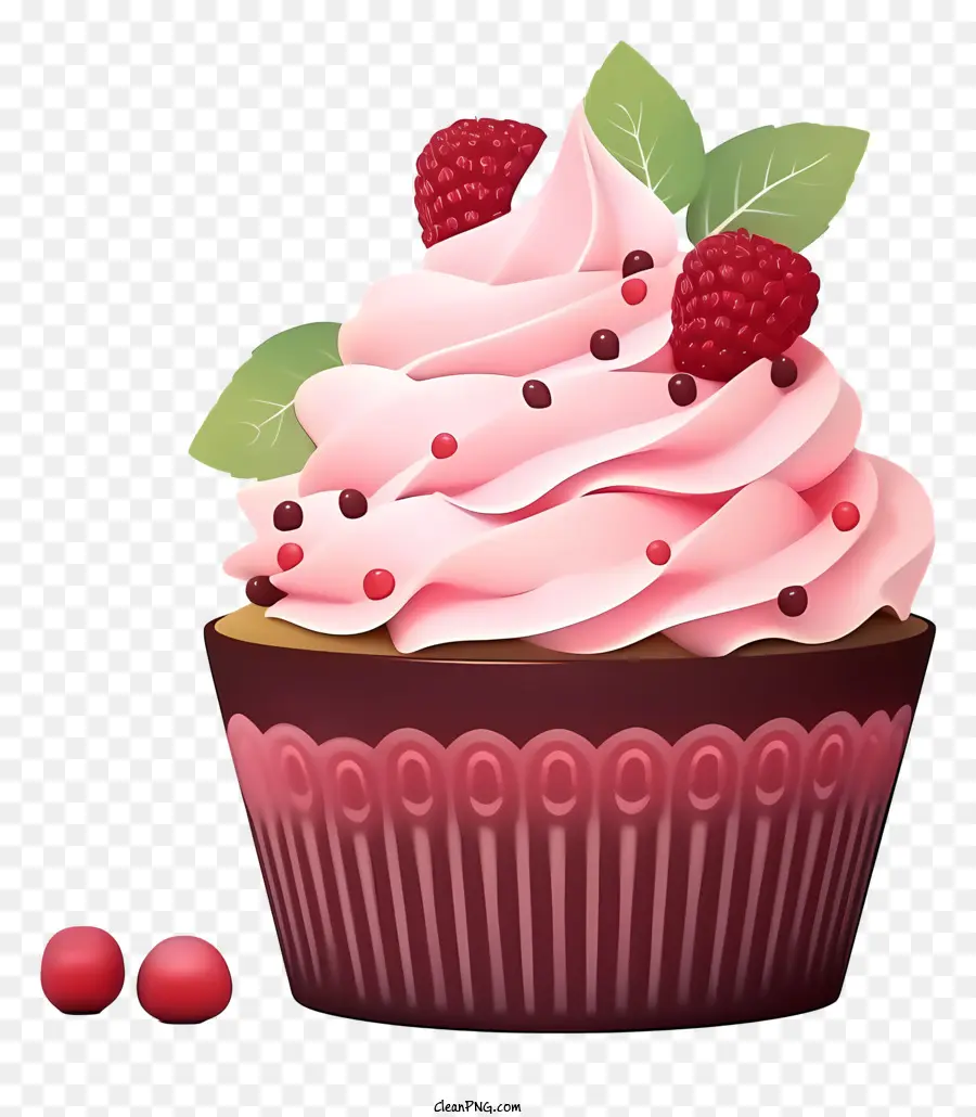 Cupcake，Glacê Vermelho PNG