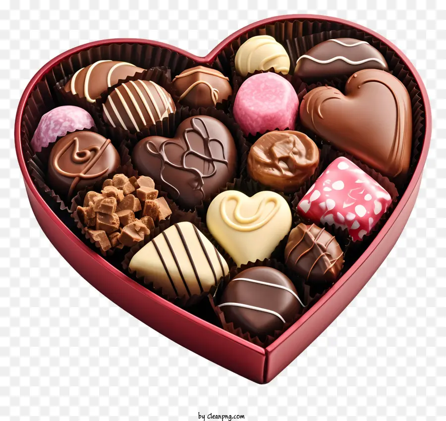 Chocolate，Chocolates Em Forma De Coração PNG