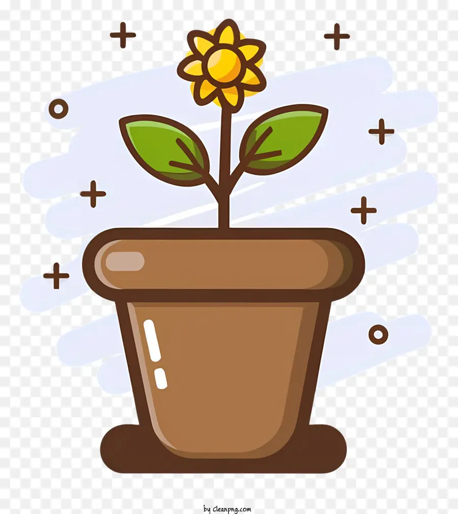 Desenho Animado，Flor Em Vaso PNG