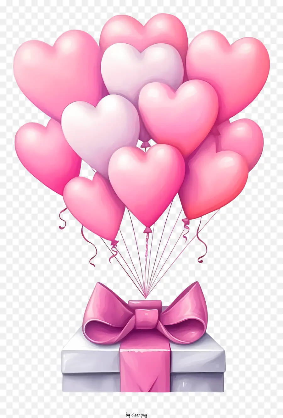 Balão De Presente De Namorado Pastel，Coração Em Forma De Balão PNG