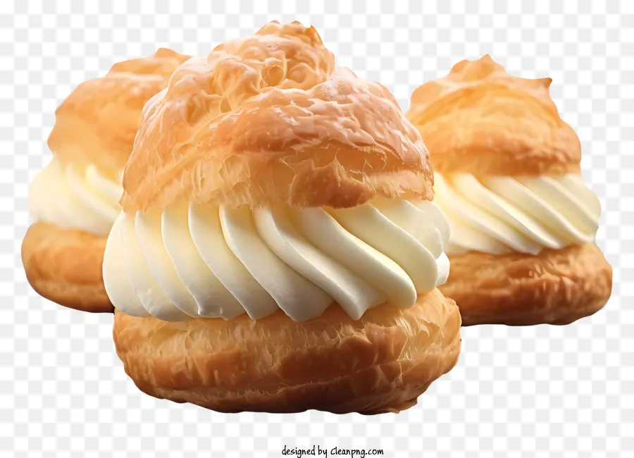 Creme 3d Realista，Puff Pastry PNG
