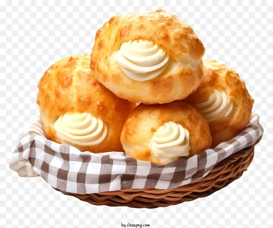 Creme De Desenho Animado Puff，Rolos De Pão PNG