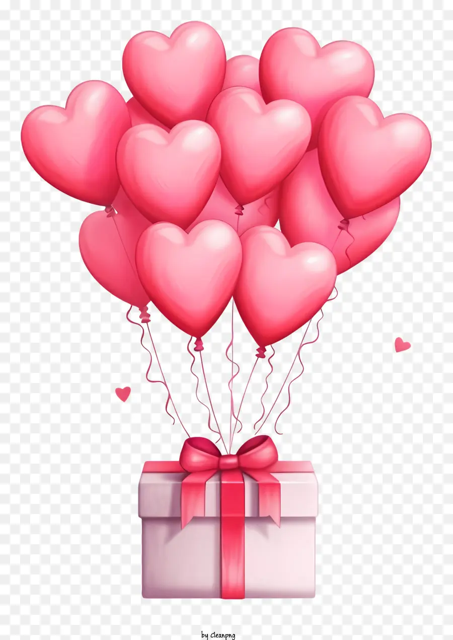 Balão De Presente De Namorado Plano，Buquê De Balão Em Forma De Coração PNG