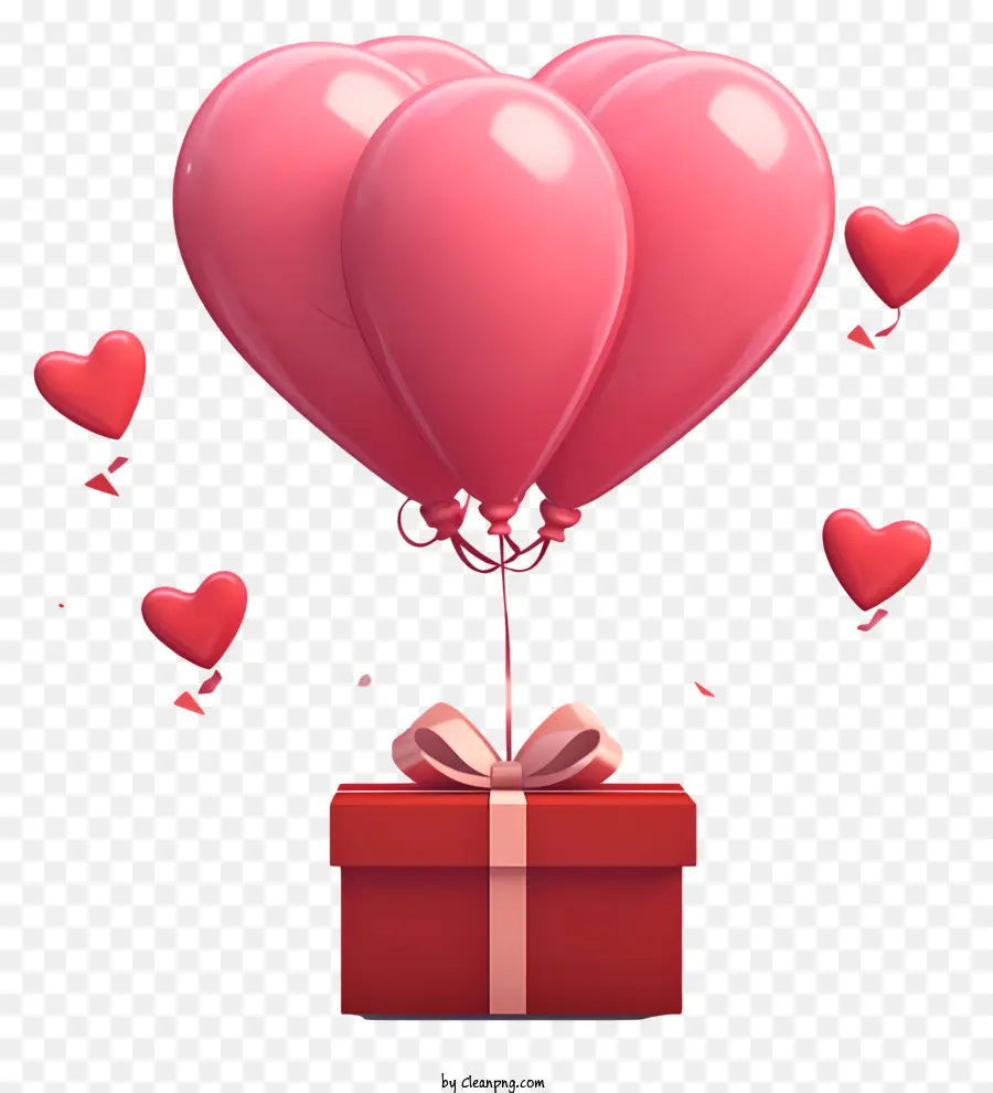 Balão De Presente De Namorado Fofo，Heartshaped Balão PNG