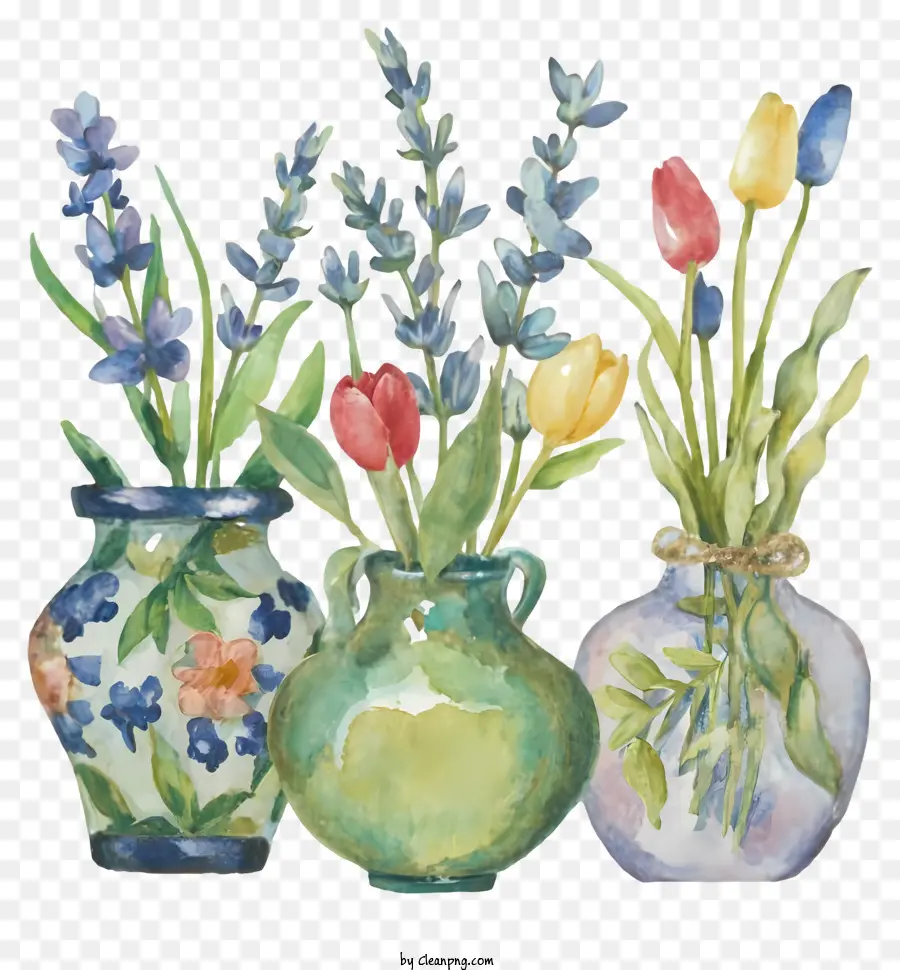 Desenho Animado，Vasos De Flores PNG