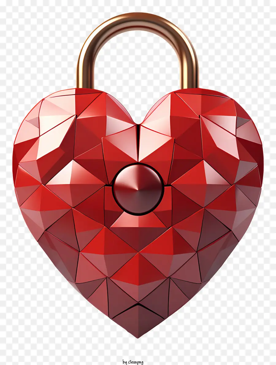 Key，Red Heart Lock PNG