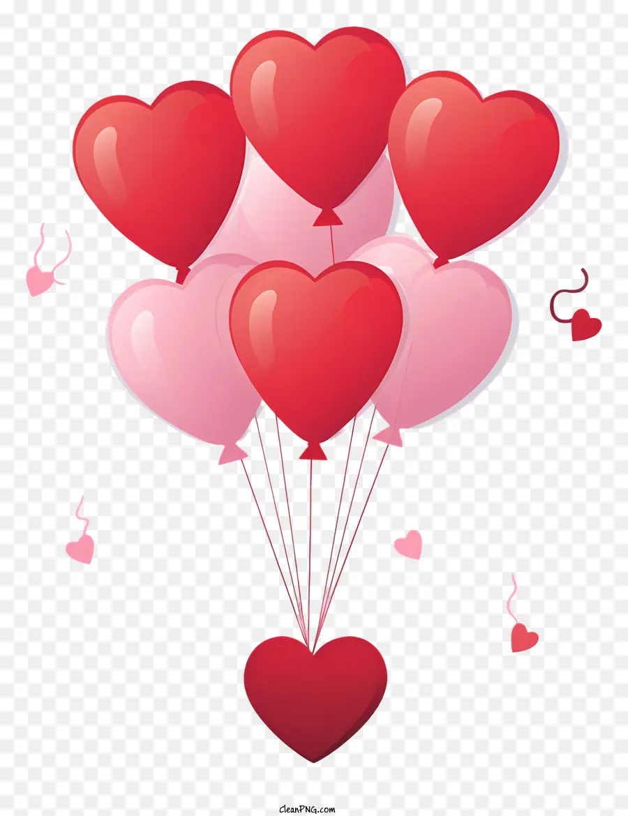 Ilustração Vetorial Plana Minimalizada，Valentine Gift Balloon PNG