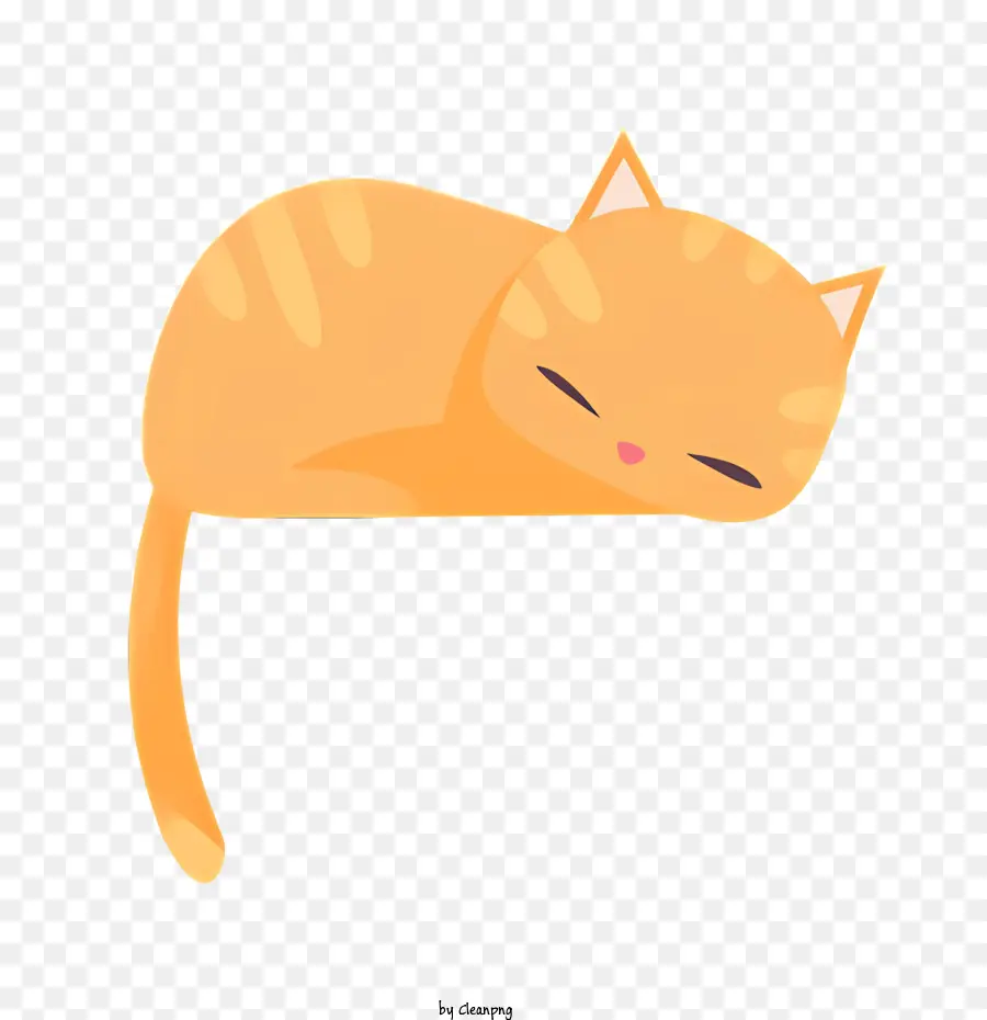 Gato Laranja，Deitado De Costas PNG