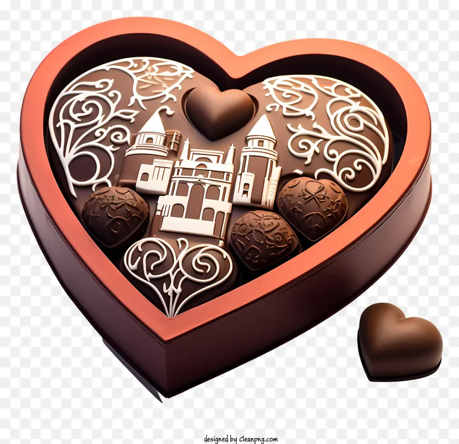 Chocolate，Caixa De Chocolate Em Forma De Coração PNG