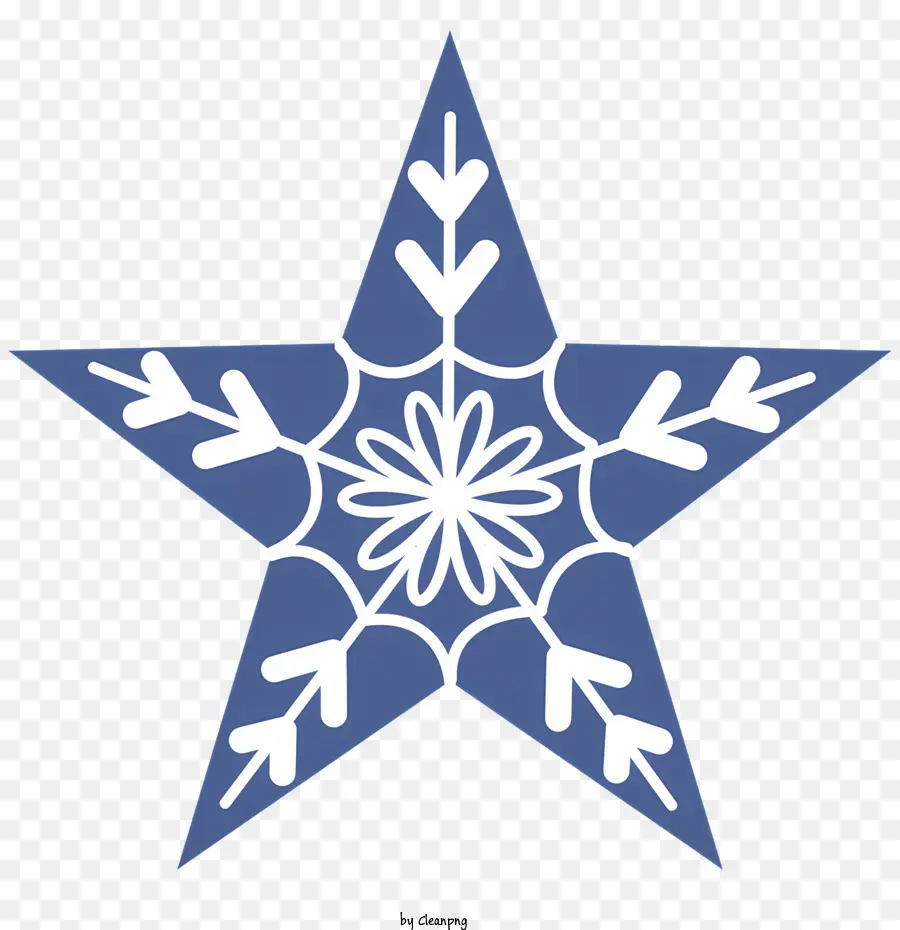 Estrela Azul，Branco Flocos De Neve PNG