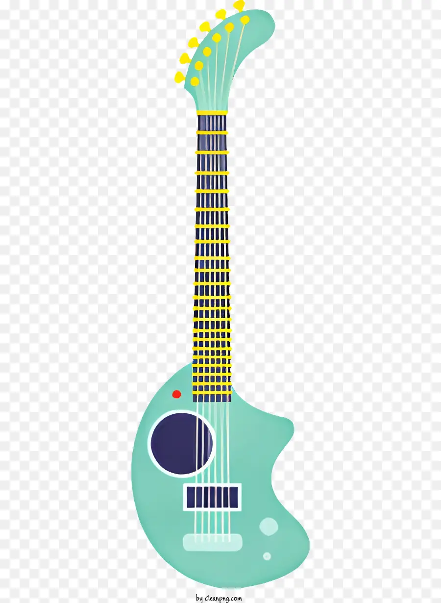 Guitarra Elétrica Verde，Guitarra Elétrica De Pescoço Prateado PNG