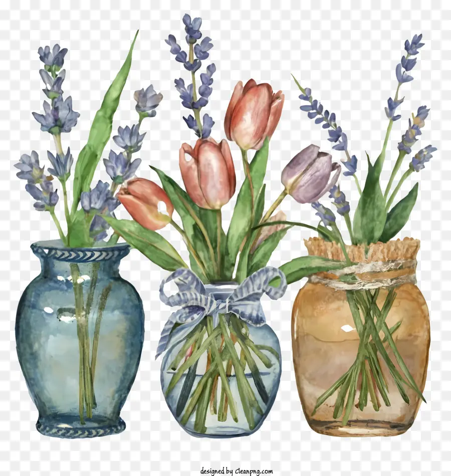 Desenho Animado，Vasos De Flores PNG