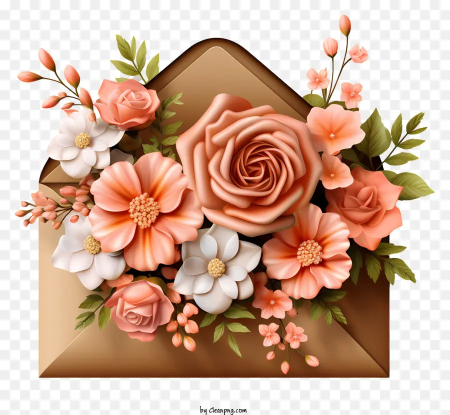 Envelope，Arranjo De Flores PNG