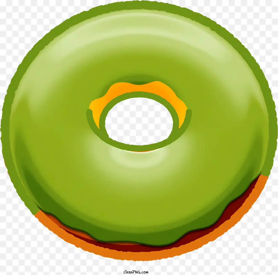 Donut Verde，Centro Amarelo PNG